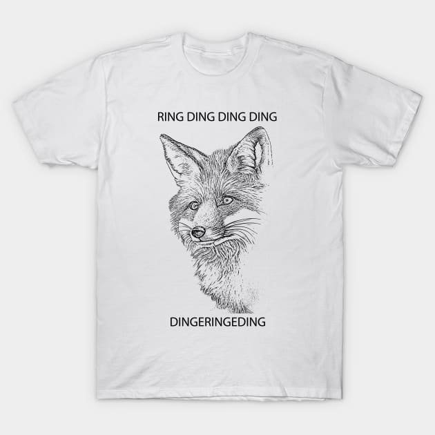 Fox Ring Ding Ding Ding Dingeringeding T-Shirt by Matt's Wild Designs